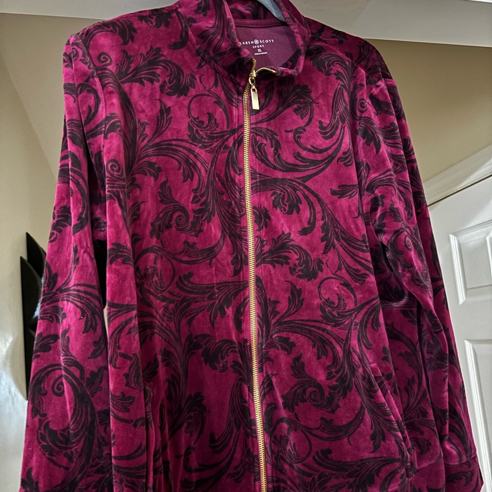 Karen Scott Velour Tracksuit Jacket
